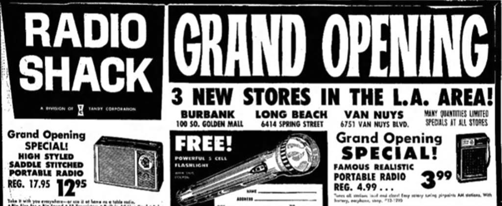 Radio Shack Burbank Ad 1969