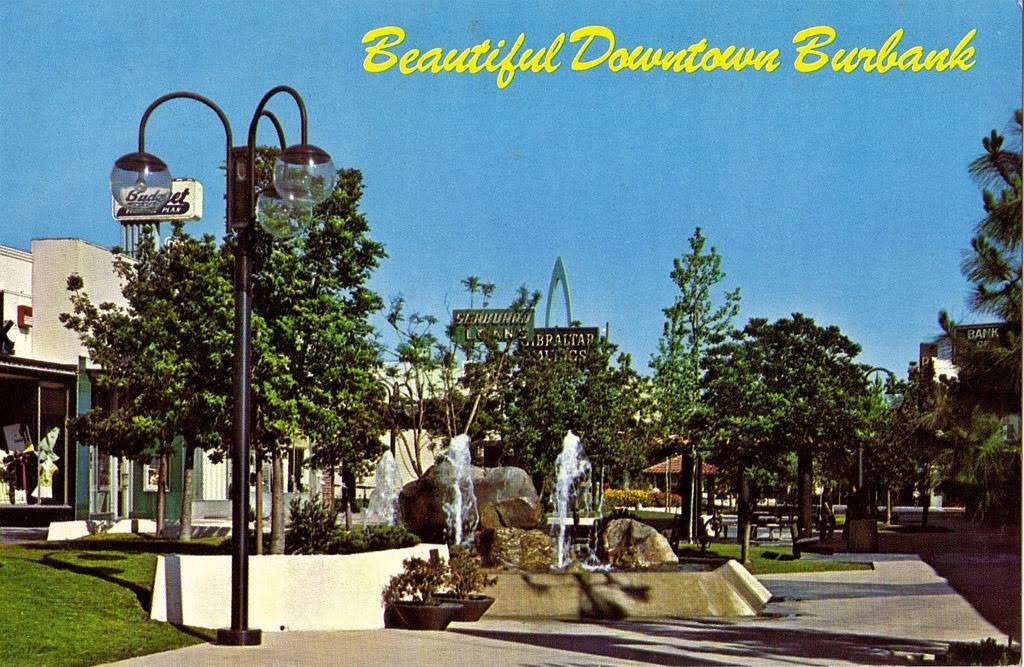 Beautiful Downtown Burbank Postcard