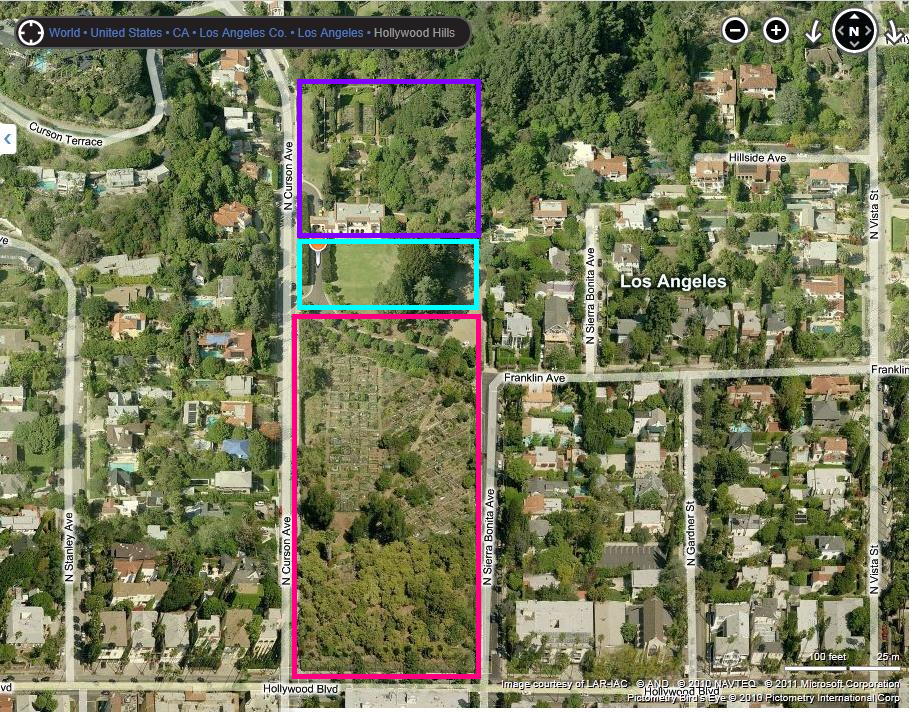Wattles Mansion aerial view